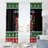 Santa Claus Drive A JEEP Window Curtain Funny Xmas Holiday Patterns - Wonder Print Shop