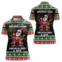 Santa Claus Drive A JEEP Women Polo Shirt Funny Xmas Holiday Patterns - Wonder Print Shop