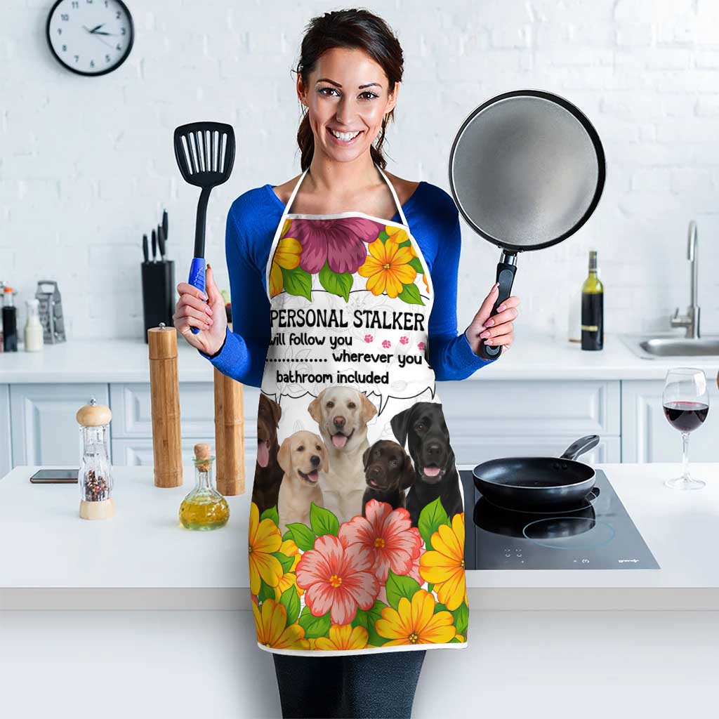 Labrador Retriever Personal Stalker Christmas Apron Funny Xmas Holiday Patterns - Wonder Print Shop