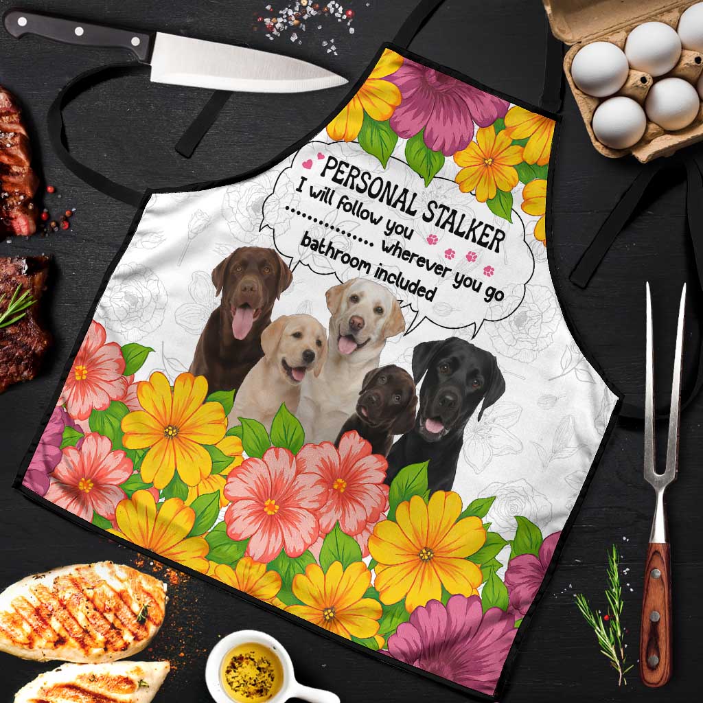 Labrador Retriever Personal Stalker Christmas Apron Funny Xmas Holiday Patterns - Wonder Print Shop