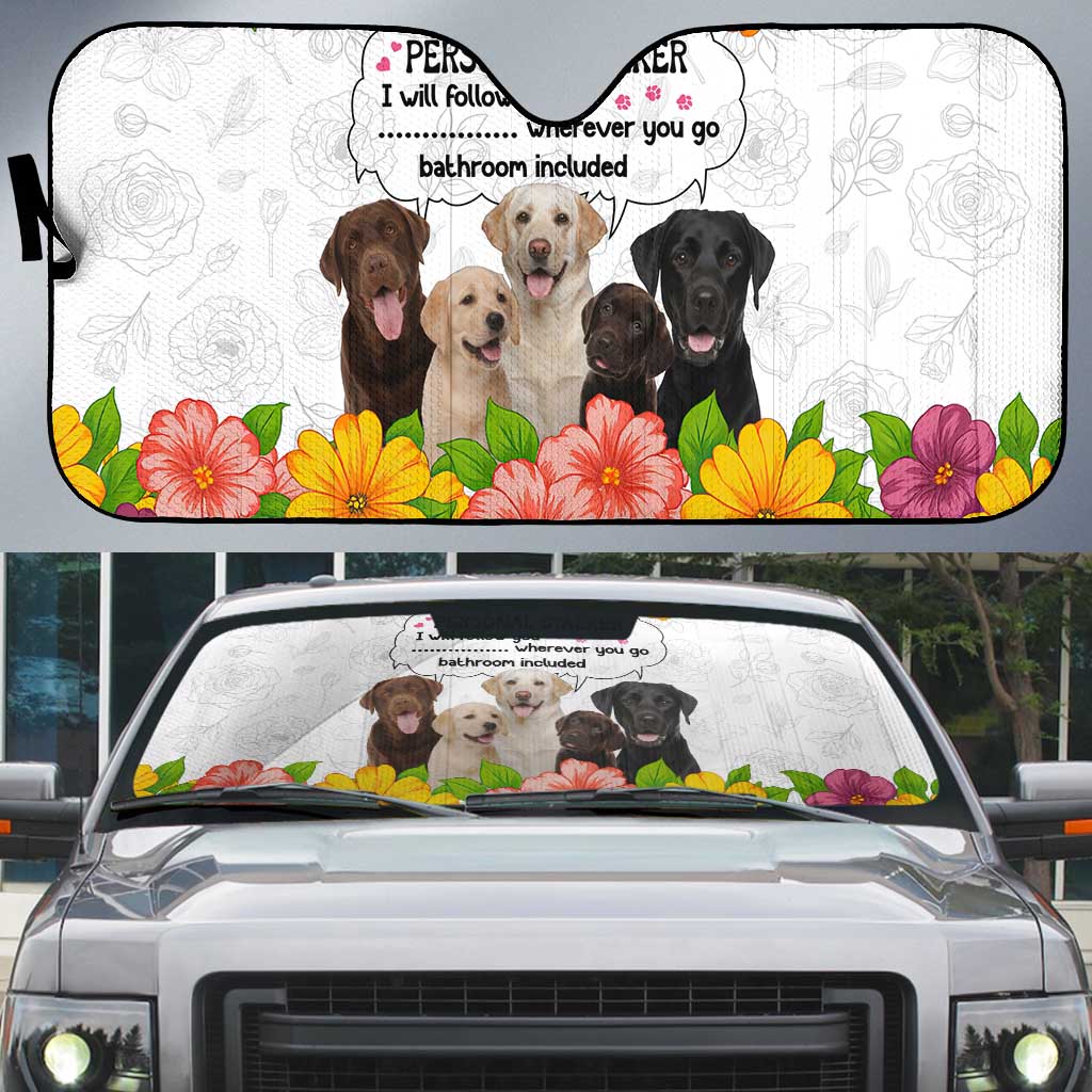 Labrador Retriever Personal Stalker Christmas Auto Sun Shade Funny Xmas Holiday Patterns - Wonder Print Shop