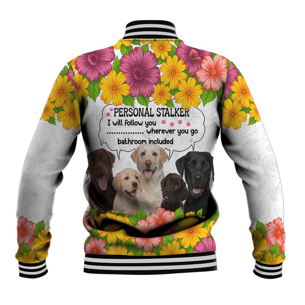 Labrador Retriever Personal Stalker Christmas Baseball Jacket Funny Xmas Holiday Patterns - Wonder Print Shop