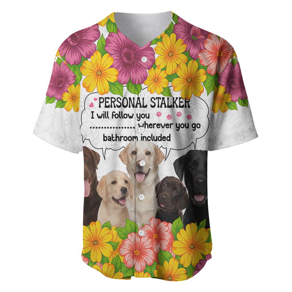 Labrador Retriever Personal Stalker Christmas Baseball Jersey Funny Xmas Holiday Patterns - Wonder Print Shop