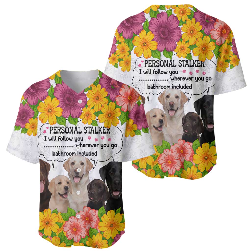 Labrador Retriever Personal Stalker Christmas Baseball Jersey Funny Xmas Holiday Patterns - Wonder Print Shop