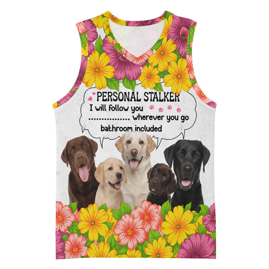Labrador Retriever Personal Stalker Christmas Basketball Jersey Funny Xmas Holiday Patterns - Wonder Print Shop