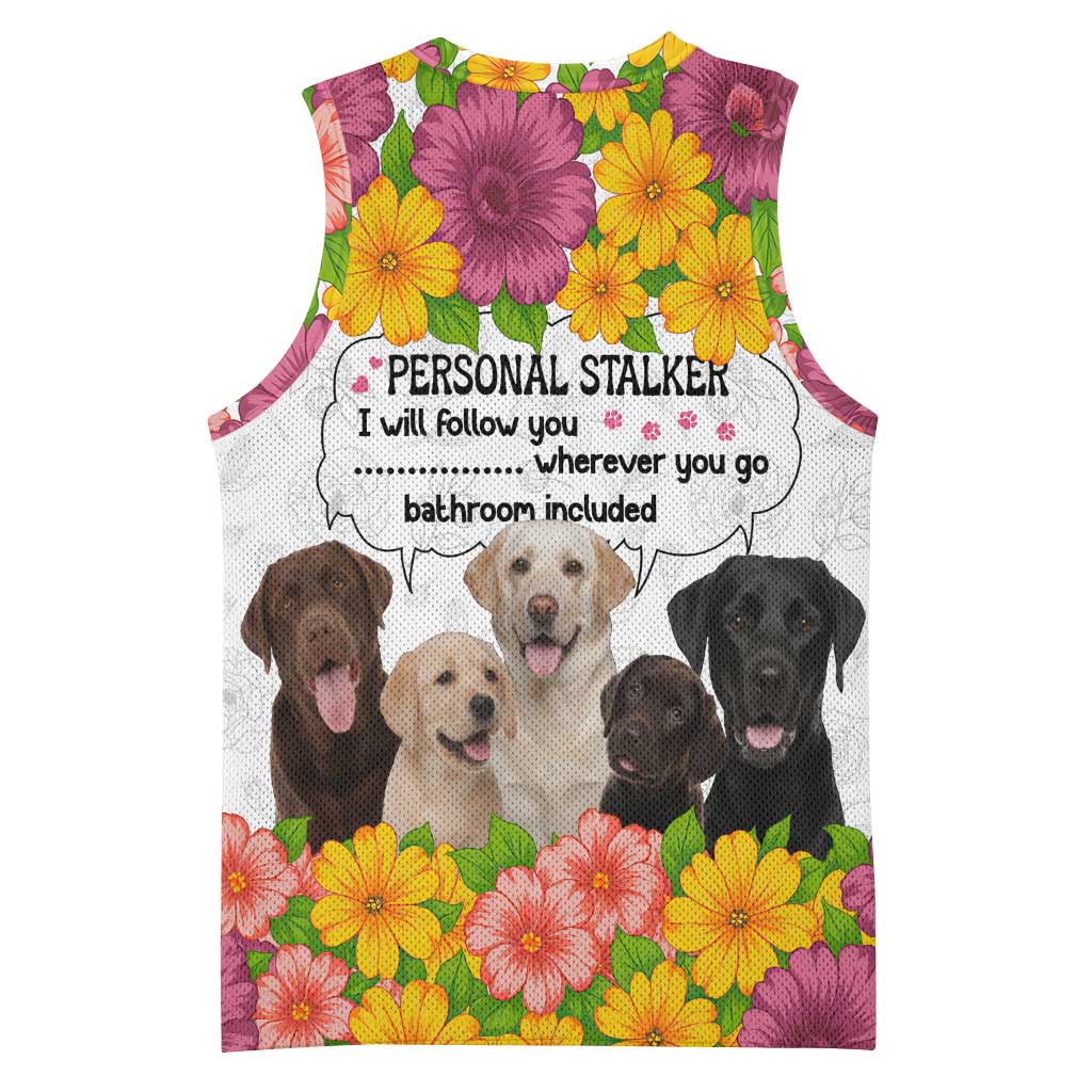 Labrador Retriever Personal Stalker Christmas Basketball Jersey Funny Xmas Holiday Patterns - Wonder Print Shop