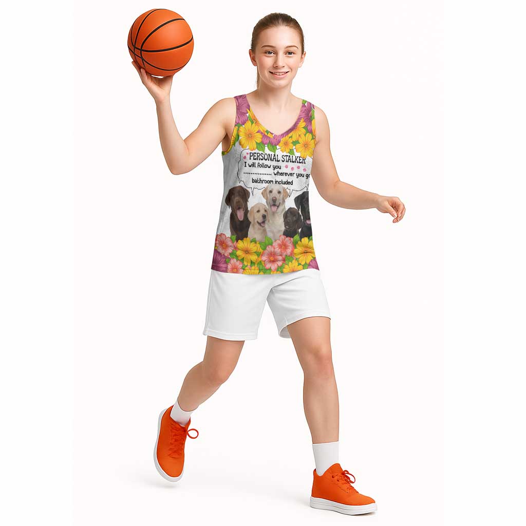 Labrador Retriever Personal Stalker Christmas Basketball Jersey Funny Xmas Holiday Patterns - Wonder Print Shop