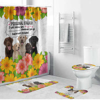 Labrador Retriever Personal Stalker Christmas Bathroom Set Funny Xmas Holiday Patterns - Wonder Print Shop