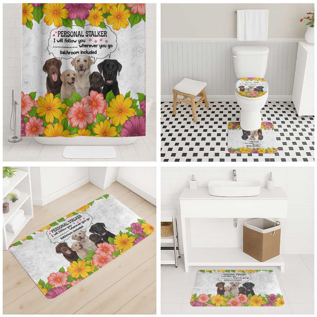 Labrador Retriever Personal Stalker Christmas Bathroom Set Funny Xmas Holiday Patterns - Wonder Print Shop