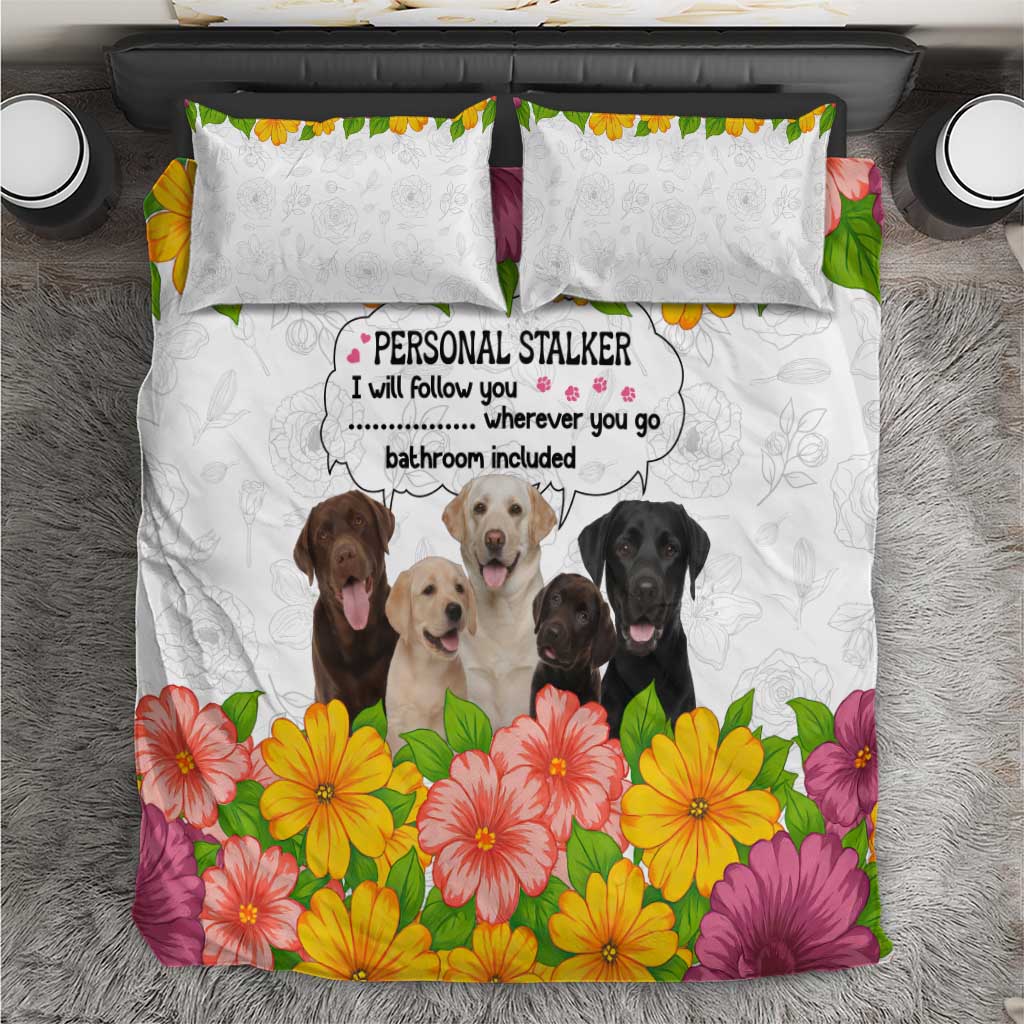 Labrador Retriever Personal Stalker Christmas Bedding Set Funny Xmas Holiday Patterns - Wonder Print Shop
