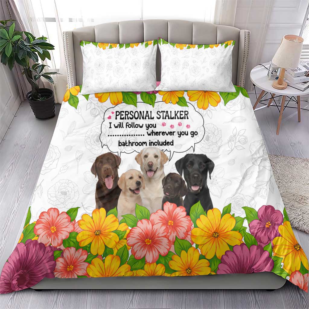 Labrador Retriever Personal Stalker Christmas Bedding Set Funny Xmas Holiday Patterns - Wonder Print Shop
