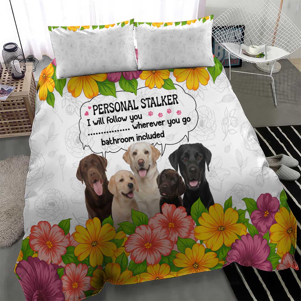 Labrador Retriever Personal Stalker Christmas Bedding Set Funny Xmas Holiday Patterns - Wonder Print Shop