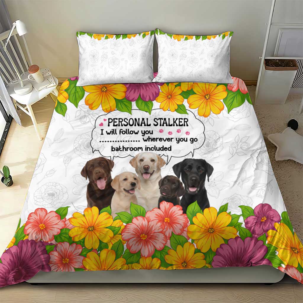 Labrador Retriever Personal Stalker Christmas Bedding Set Funny Xmas Holiday Patterns - Wonder Print Shop