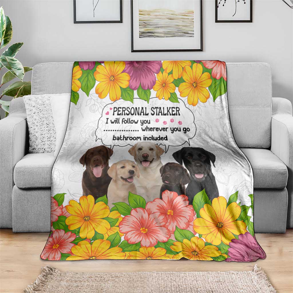 Labrador Retriever Personal Stalker Christmas Blanket Funny Xmas Holiday Patterns - Wonder Print Shop