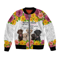 Labrador Retriever Personal Stalker Christmas Bomber Jacket Funny Xmas Holiday Patterns - Wonder Print Shop