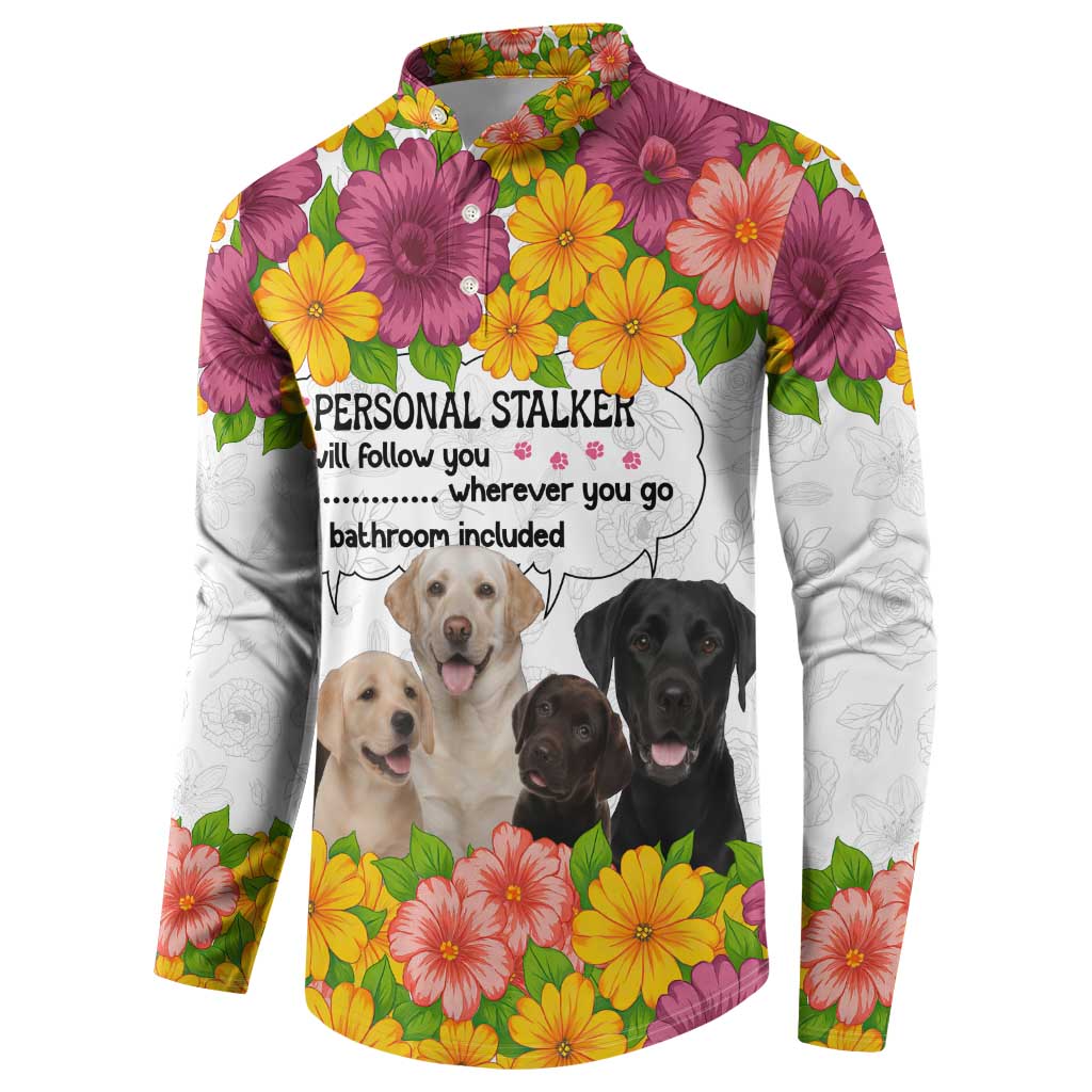 Labrador Retriever Personal Stalker Christmas Button Sweatshirt Funny Xmas Holiday Patterns - Wonder Print Shop