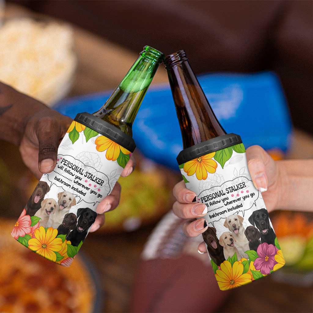 Labrador Retriever Personal Stalker Christmas 4 in 1 Can Cooler Tumbler Funny Xmas Holiday Patterns - Wonder Print Shop