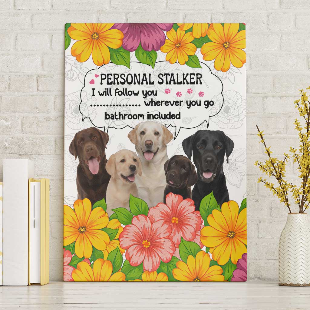 Labrador Retriever Personal Stalker Christmas Canvas Wall Art Funny Xmas Holiday Patterns - Wonder Print Shop