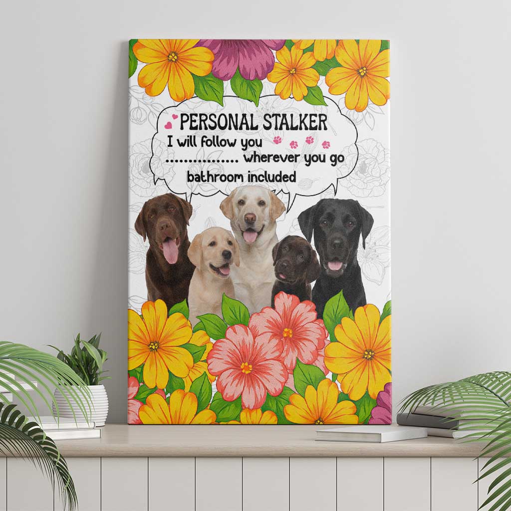 Labrador Retriever Personal Stalker Christmas Canvas Wall Art Funny Xmas Holiday Patterns - Wonder Print Shop
