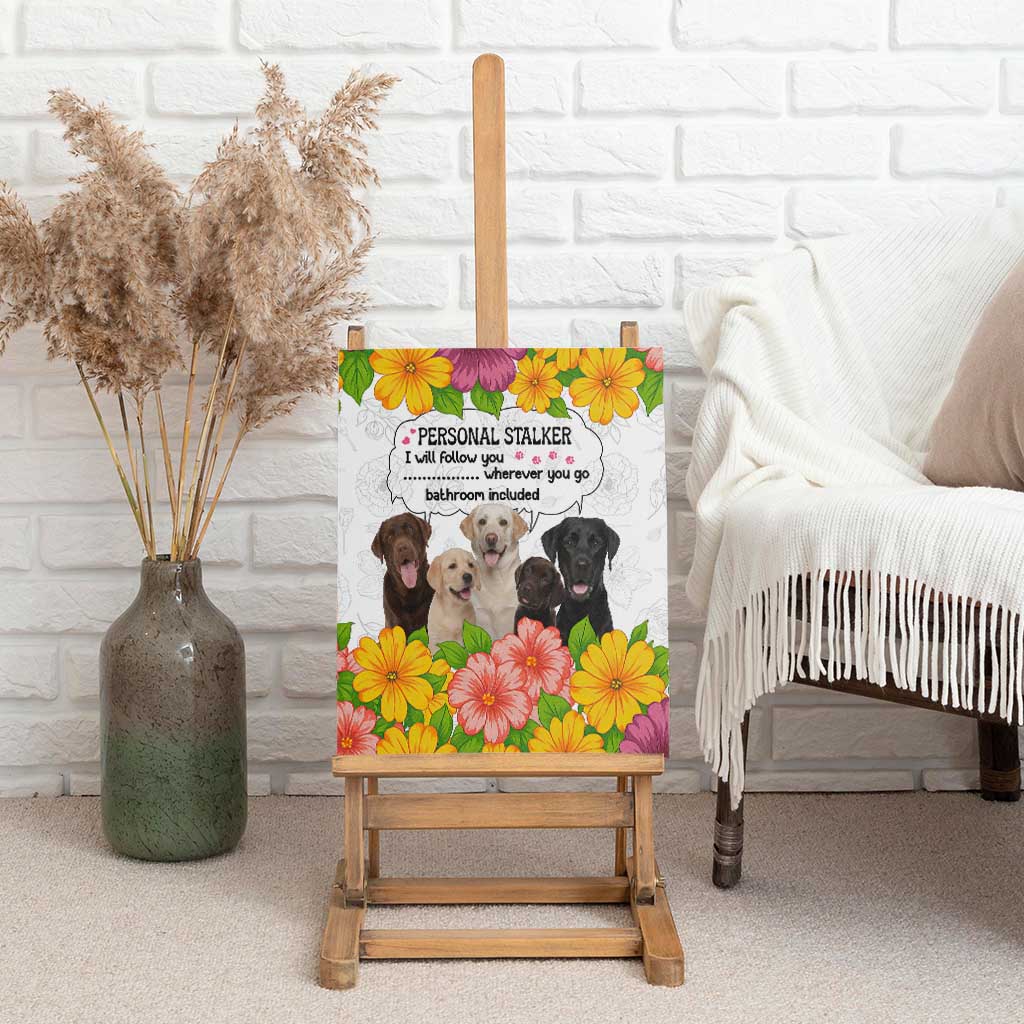 Labrador Retriever Personal Stalker Christmas Canvas Wall Art Funny Xmas Holiday Patterns - Wonder Print Shop