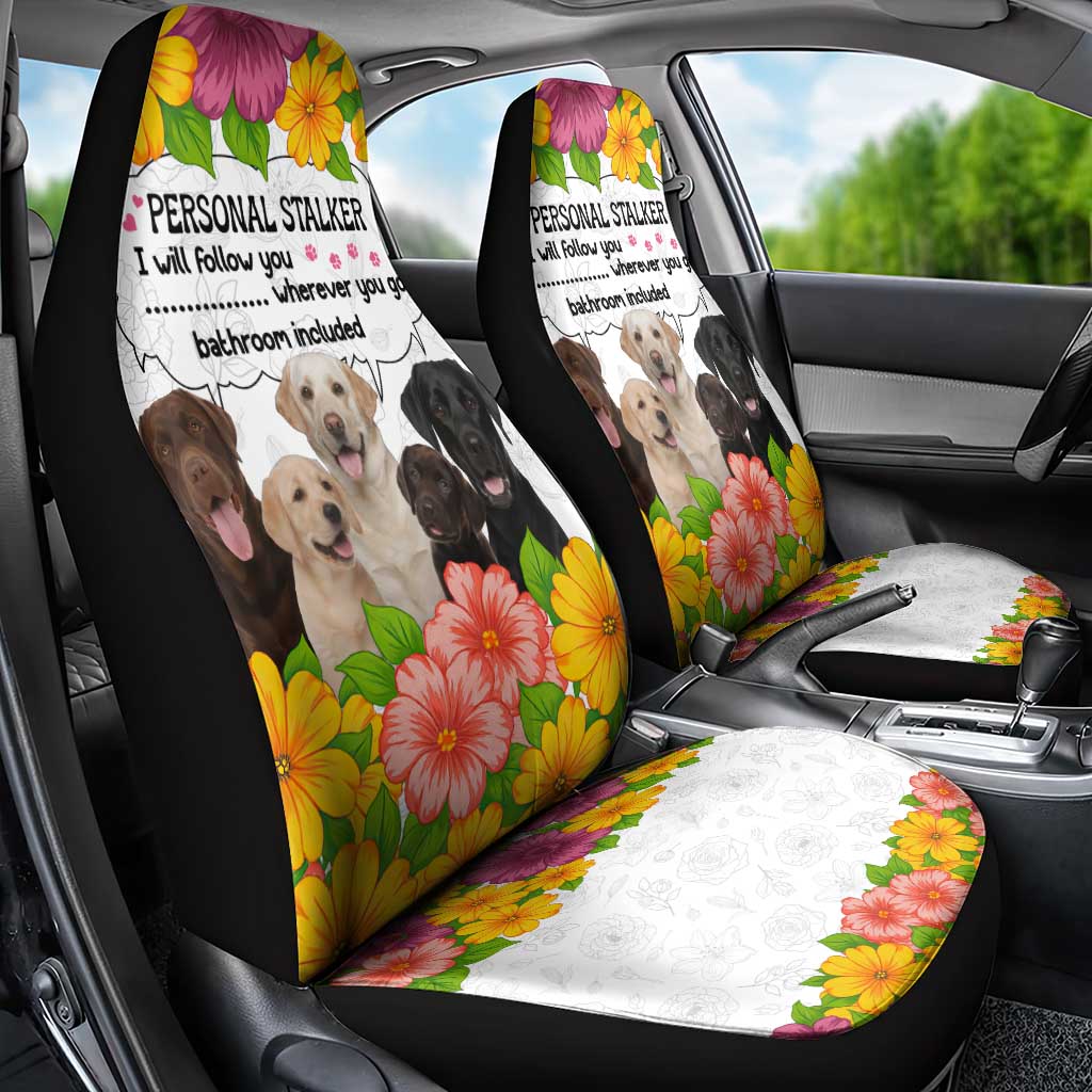 Labrador Retriever Personal Stalker Christmas Car Seat Cover Funny Xmas Holiday Patterns - Wonder Print Shop