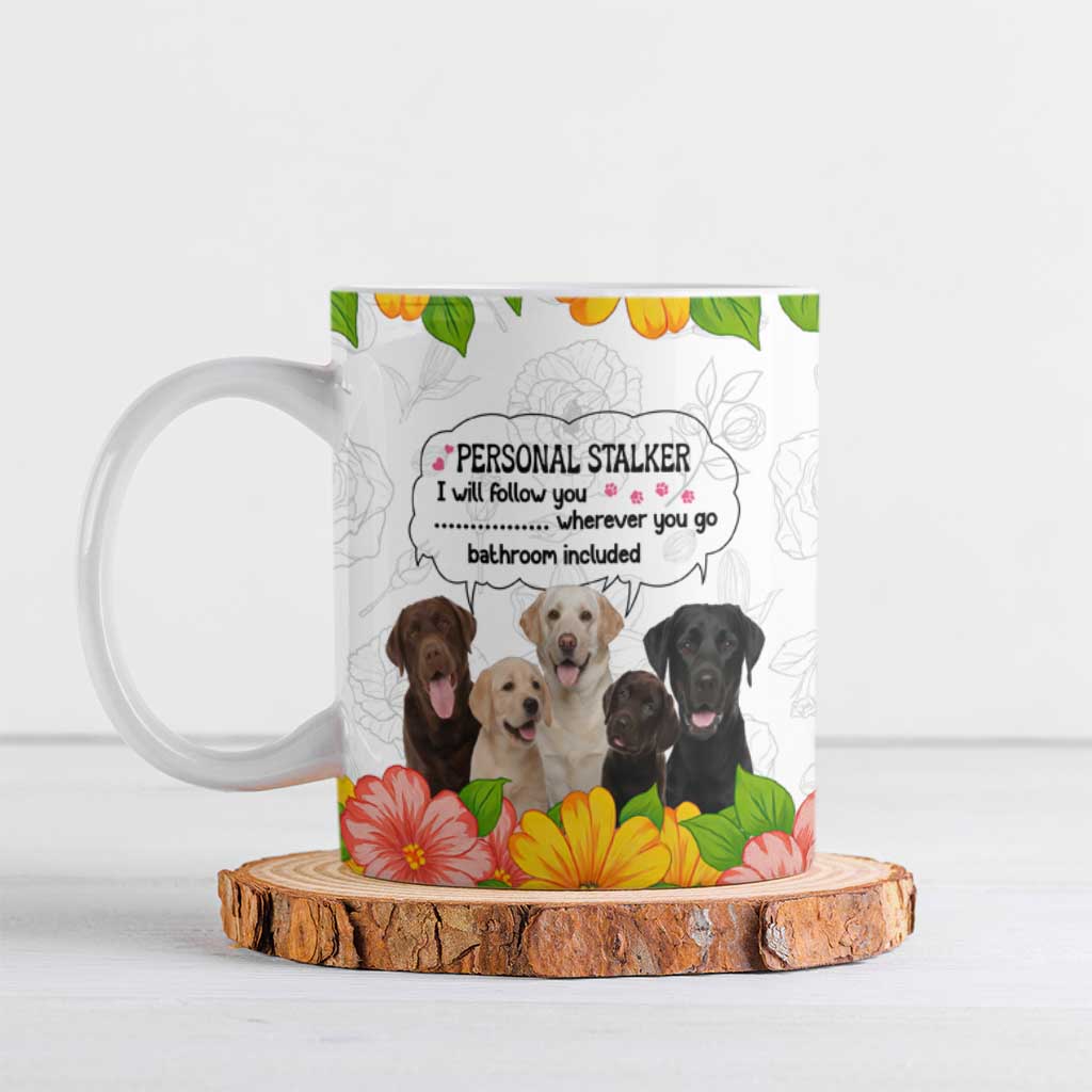 Labrador Retriever Personal Stalker Christmas Ceramic Mug Funny Xmas Holiday Patterns - Wonder Print Shop