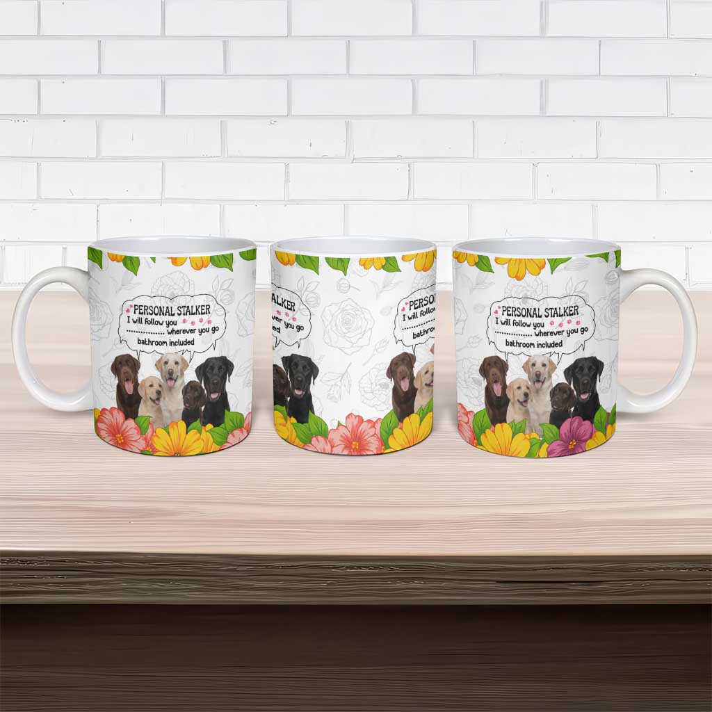 Labrador Retriever Personal Stalker Christmas Ceramic Mug Funny Xmas Holiday Patterns - Wonder Print Shop