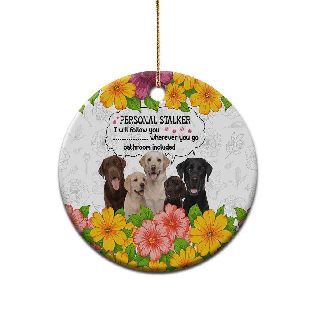 Labrador Retriever Personal Stalker Christmas Ceramic Ornament Funny Xmas Holiday Patterns - Wonder Print Shop