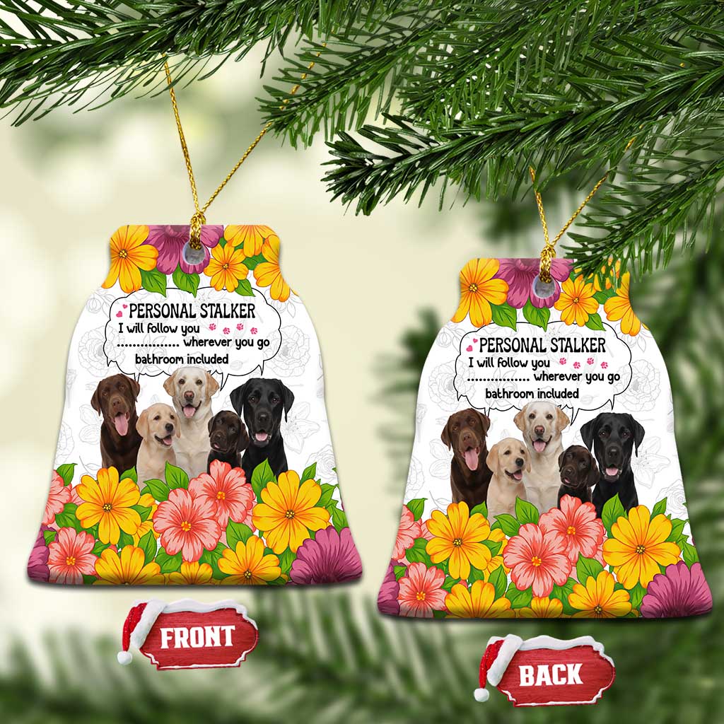 Labrador Retriever Personal Stalker Christmas Ceramic Ornament Funny Xmas Holiday Patterns - Wonder Print Shop
