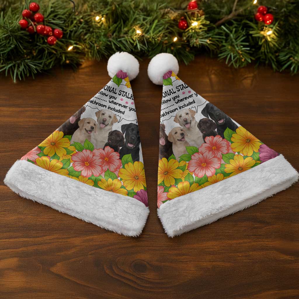 Labrador Retriever Personal Stalker Christmas Santa Hat Funny Xmas Holiday Patterns - Wonder Print Shop