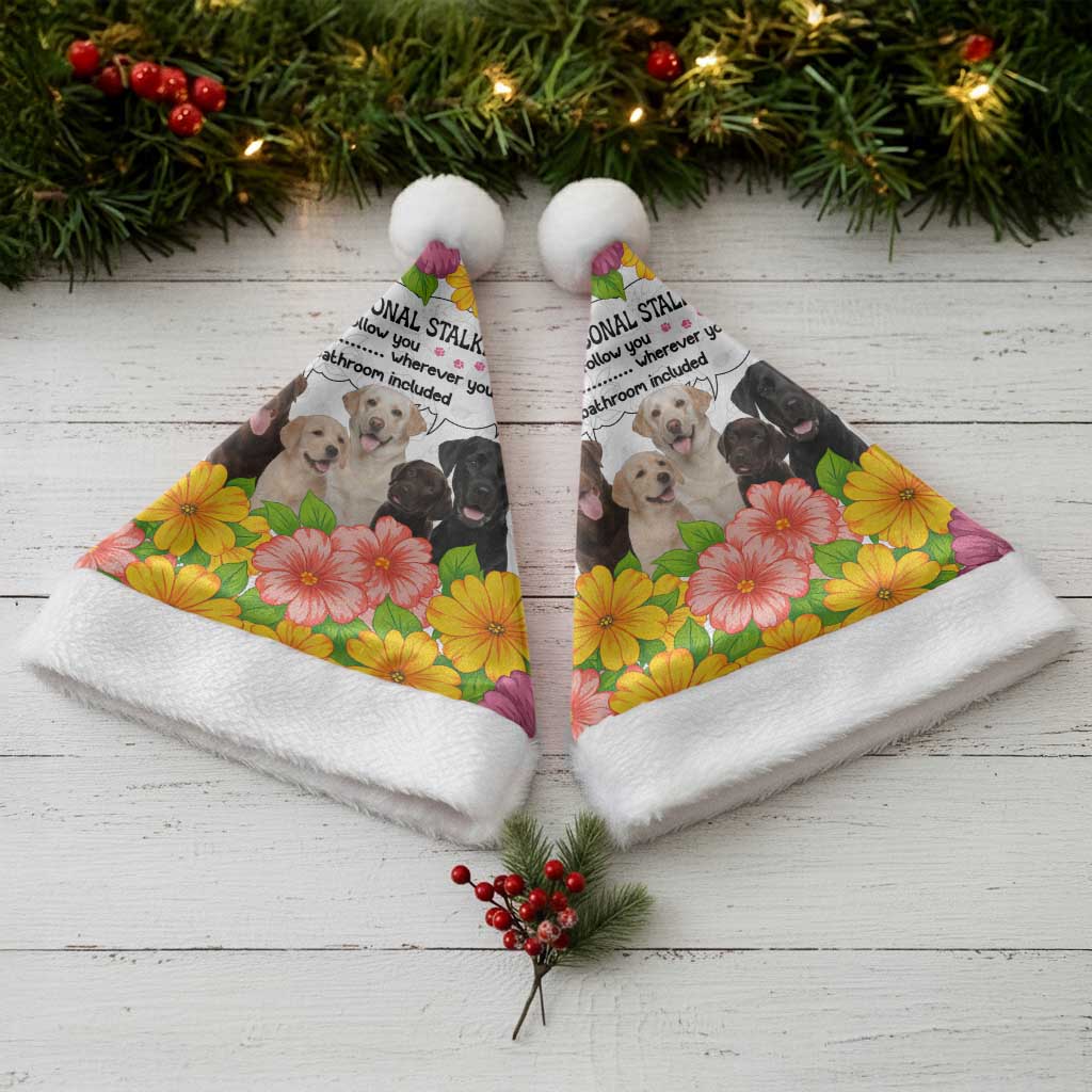 Labrador Retriever Personal Stalker Christmas Santa Hat Funny Xmas Holiday Patterns - Wonder Print Shop