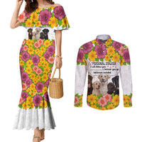 Labrador Retriever Personal Stalker Christmas Couples Matching Mermaid Dress and Long Sleeve Button Shirt Funny Xmas Holiday Patterns - Wonder Print Shop