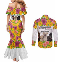 Labrador Retriever Personal Stalker Christmas Couples Matching Mermaid Dress and Long Sleeve Button Shirt Funny Xmas Holiday Patterns - Wonder Print Shop