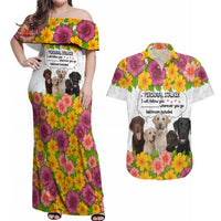Labrador Retriever Personal Stalker Christmas Couples Matching Off Shoulder Maxi Dress and Hawaiian Shirt Funny Xmas Holiday Patterns - Wonder Print Shop