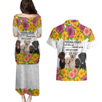 Labrador Retriever Personal Stalker Christmas Couples Matching Puletasi and Hawaiian Shirt Funny Xmas Holiday Patterns - Wonder Print Shop