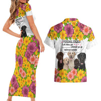 Labrador Retriever Personal Stalker Christmas Couples Matching Short Sleeve Bodycon Dress and Hawaiian Shirt Funny Xmas Holiday Patterns - Wonder Print Shop