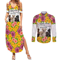 Labrador Retriever Personal Stalker Christmas Couples Matching Summer Maxi Dress and Long Sleeve Button Shirt Funny Xmas Holiday Patterns - Wonder Print Shop