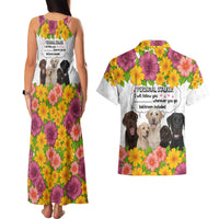 Labrador Retriever Personal Stalker Christmas Couples Matching Tank Maxi Dress and Hawaiian Shirt Funny Xmas Holiday Patterns - Wonder Print Shop