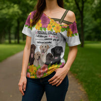 Labrador Retriever Personal Stalker Christmas Cross Shoulder Shirt Funny Xmas Holiday Patterns - Wonder Print Shop