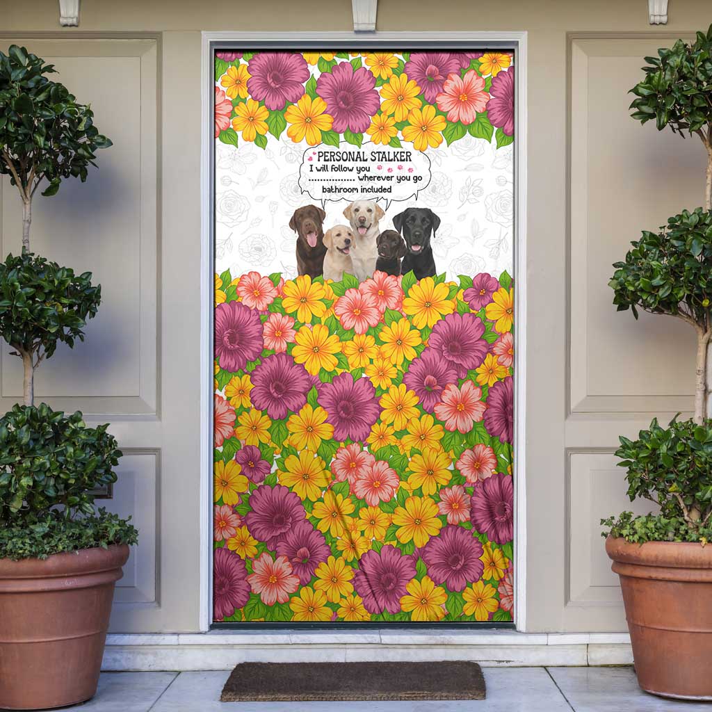 Labrador Retriever Personal Stalker Christmas Door Cover Funny Xmas Holiday Patterns - Wonder Print Shop