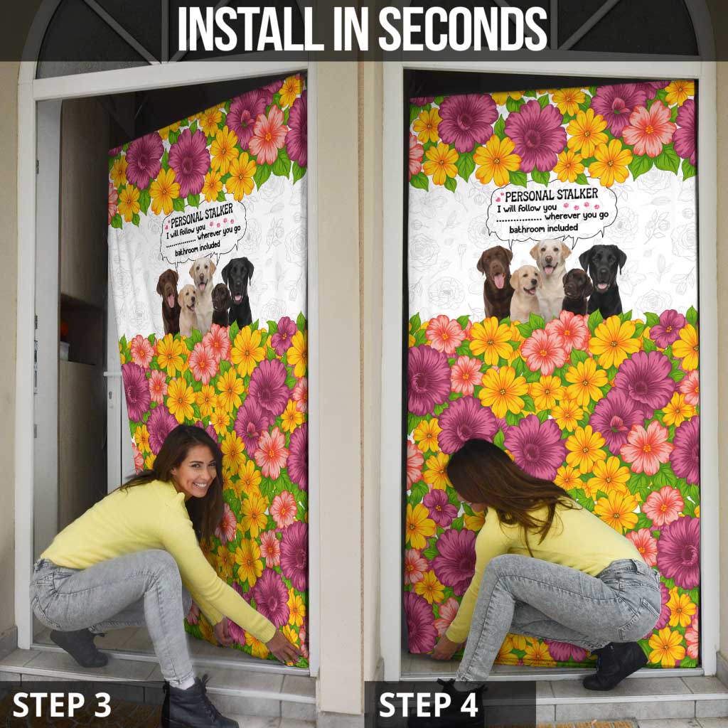 Labrador Retriever Personal Stalker Christmas Door Cover Funny Xmas Holiday Patterns - Wonder Print Shop