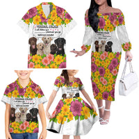 Labrador Retriever Personal Stalker Christmas Family Matching Off The Shoulder Long Sleeve Dress and Hawaiian Shirt Funny Xmas Holiday Patterns - Wonder Print Shop