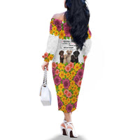 Labrador Retriever Personal Stalker Christmas Family Matching Off The Shoulder Long Sleeve Dress and Hawaiian Shirt Funny Xmas Holiday Patterns - Wonder Print Shop