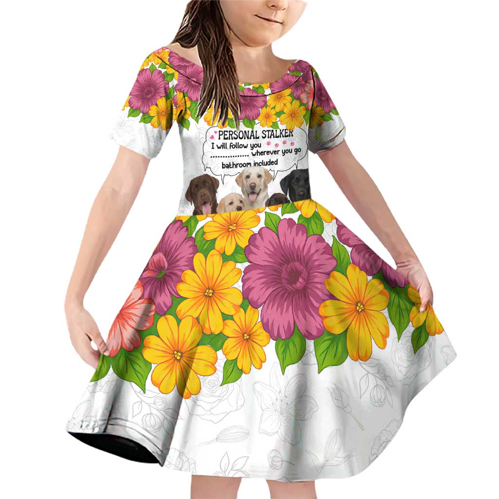 Labrador Retriever Personal Stalker Christmas Family Matching Off Shoulder Short Dress and Hawaiian Shirt Funny Xmas Holiday Patterns - Wonder Print Shop