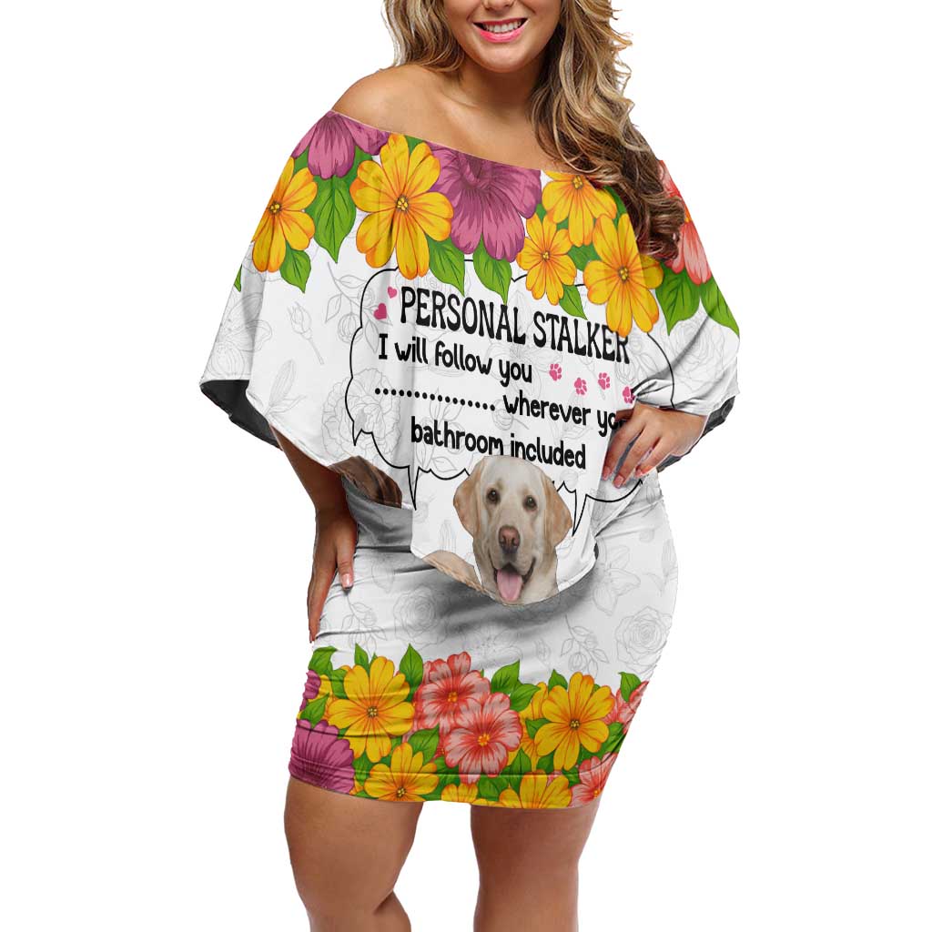 Labrador Retriever Personal Stalker Christmas Family Matching Off Shoulder Short Dress and Hawaiian Shirt Funny Xmas Holiday Patterns - Wonder Print Shop