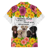 Labrador Retriever Personal Stalker Christmas Family Matching Puletasi and Hawaiian Shirt Funny Xmas Holiday Patterns - Wonder Print Shop