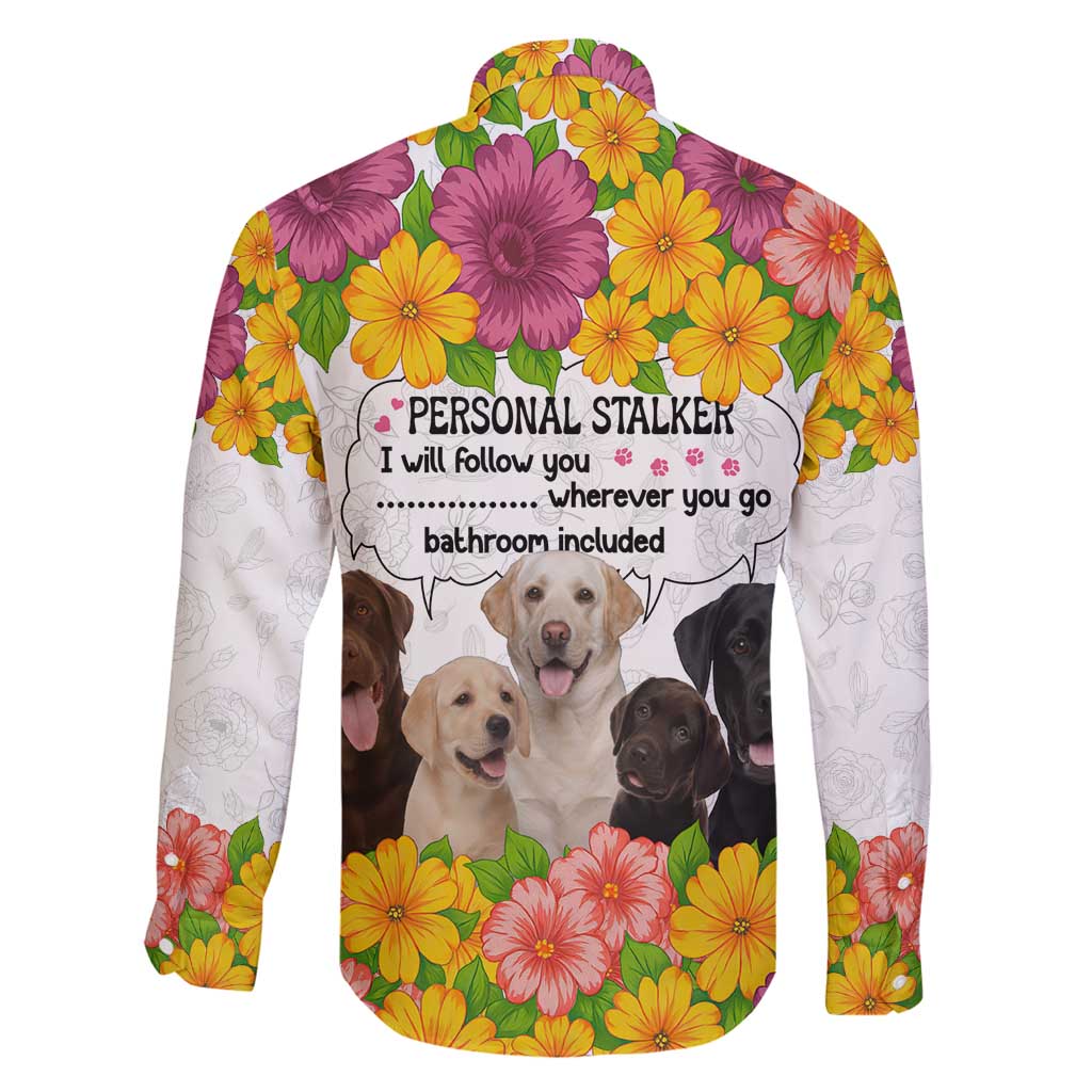 Labrador Retriever Personal Stalker Christmas Family Matching Puletasi and Hawaiian Shirt Funny Xmas Holiday Patterns - Wonder Print Shop