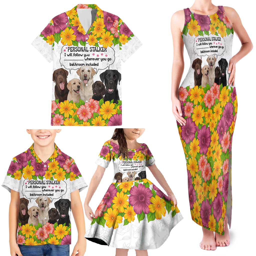 Labrador Retriever Personal Stalker Christmas Family Matching Tank Maxi Dress and Hawaiian Shirt Funny Xmas Holiday Patterns - Wonder Print Shop
