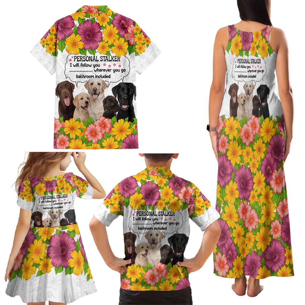 Labrador Retriever Personal Stalker Christmas Family Matching Tank Maxi Dress and Hawaiian Shirt Funny Xmas Holiday Patterns - Wonder Print Shop