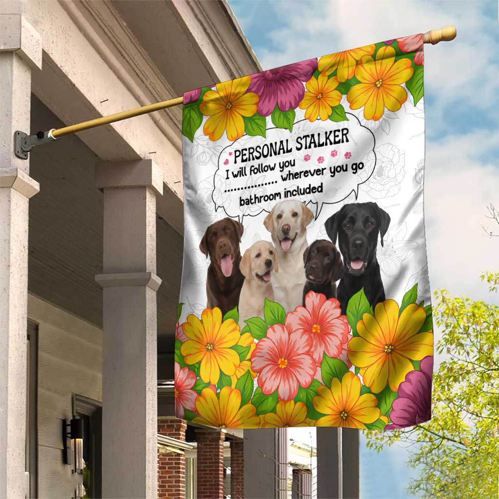 Labrador Retriever Personal Stalker Christmas Garden Flag Funny Xmas Holiday Patterns - Wonder Print Shop